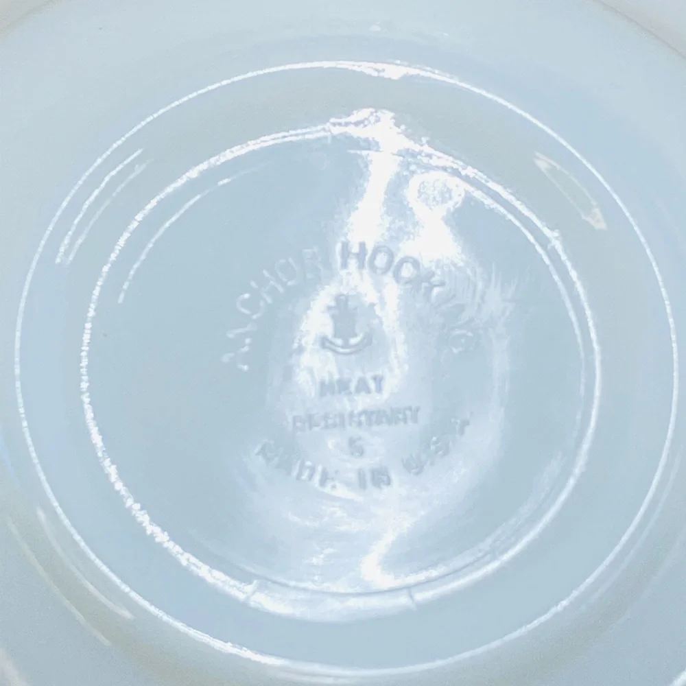 Anchor hocking vintage 8 inch serving bowl solid white oven resistant made USA